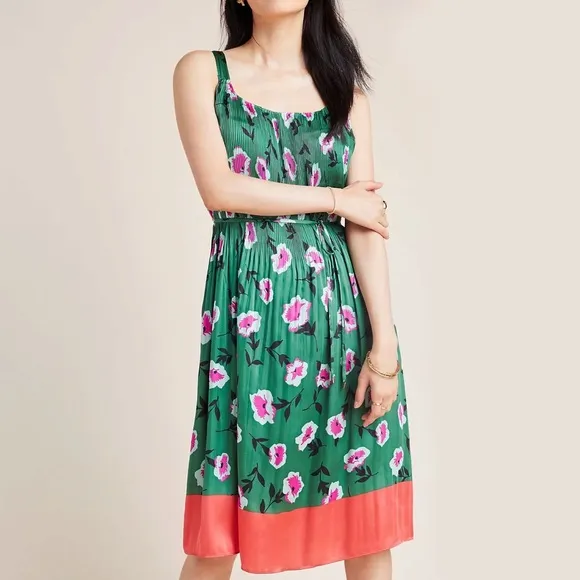 Anthropologie Mireille Pleated Dress