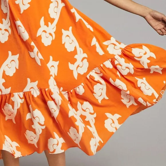Anthropologie Phoebe Flounced Maxi Dress