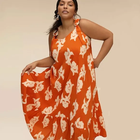 Anthropologie Phoebe Flounced Maxi Dress