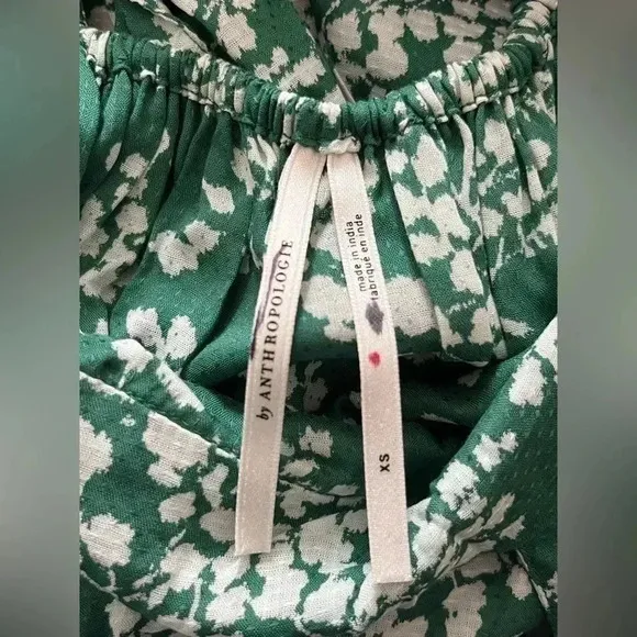 Anthropologie Printed Halter Dress in Green Size XS NWOT $98