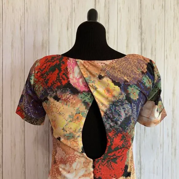 Anthropologie Ranna Gill embroidered floral shift dress size 0
