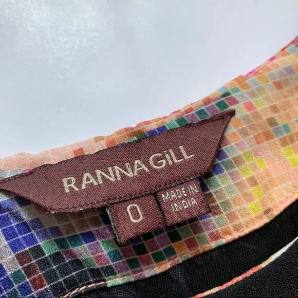 Anthropologie Ranna Gill embroidered floral shift dress size 0