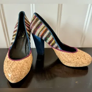 ANTHROPOLOGIE Stunning, colorful, platform heels.