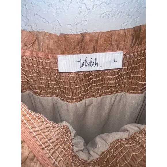 Anthropologie Talulah Tiered Maxi Dress Size Large Tie Dye Burnt Orange 1D