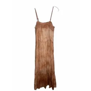 Anthropologie Talulah Tiered Maxi Dress Size Large Tie Dye Burnt Orange 1D
