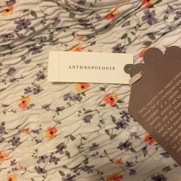 Anthropology Smocked Floral Midi Dress