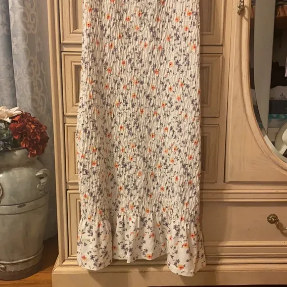 Anthropology Smocked Floral Midi Dress