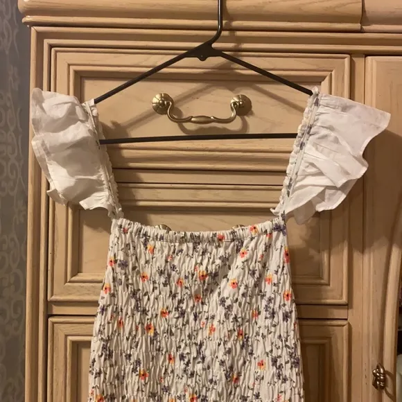 Anthropology Smocked Floral Midi Dress
