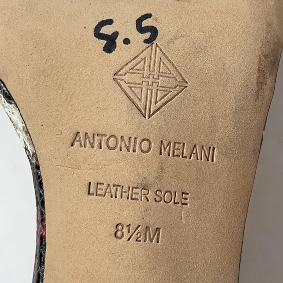 Antonio Melani Gwyn Snake Block Heel Sandals 8.5