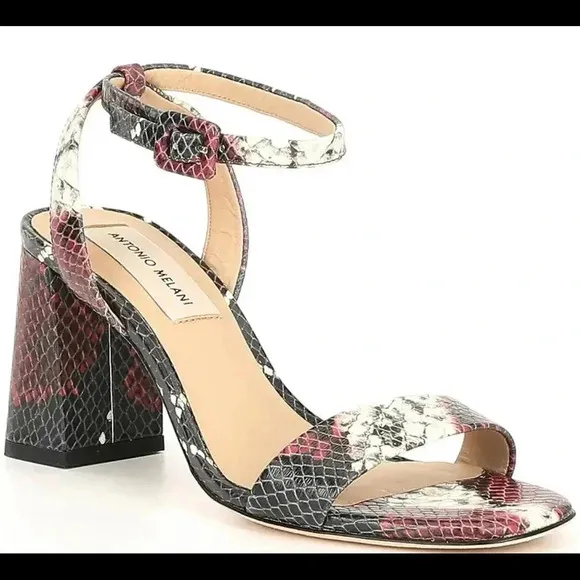 Antonio Melani Gwyn Snake Print Ankle Strap Dress