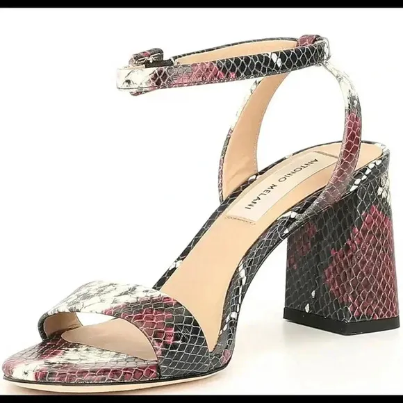 Antonio Melani Gwyn Snake Print Ankle Strap Dress