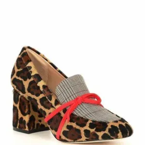 Antonio Melani Leopard Cowhide Print Shoes Block Heel size (NWT)