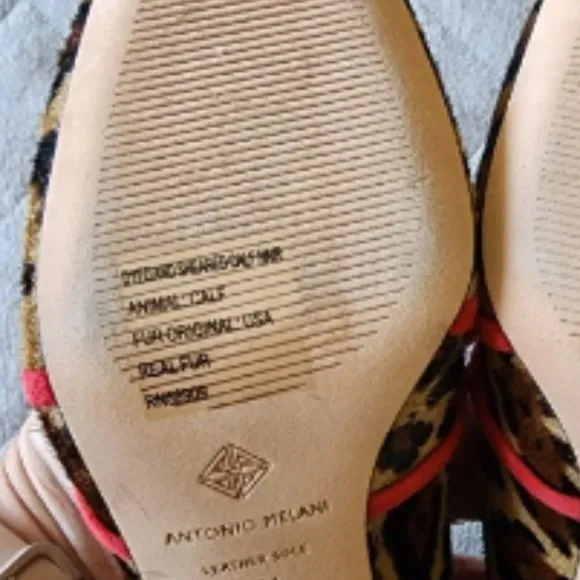 Antonio Melani Leopard Cowhide Print Shoes Block Heel size (NWT)