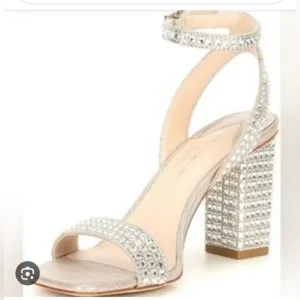 Antonio Melani Marryanna Rhinestone Embellished Ankle Strap Dress Sandals