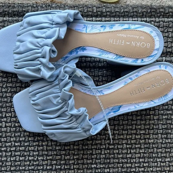 Antonio Melanix Born on Fifth Amy Pleated Leather Dress Sandals