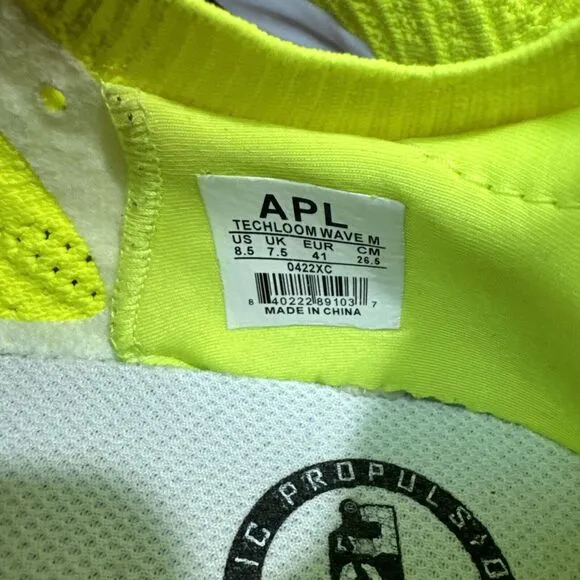 APL Mens Techloom Wave Energy Green Athletic Shoes Running Knit Lace Up size 8.5