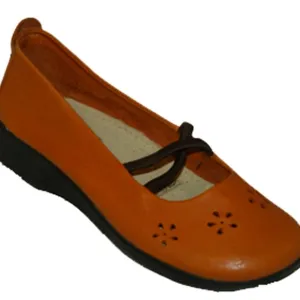 Arcopedico Leather Flower Orange Slip on Mary Jane Shoes Size 9