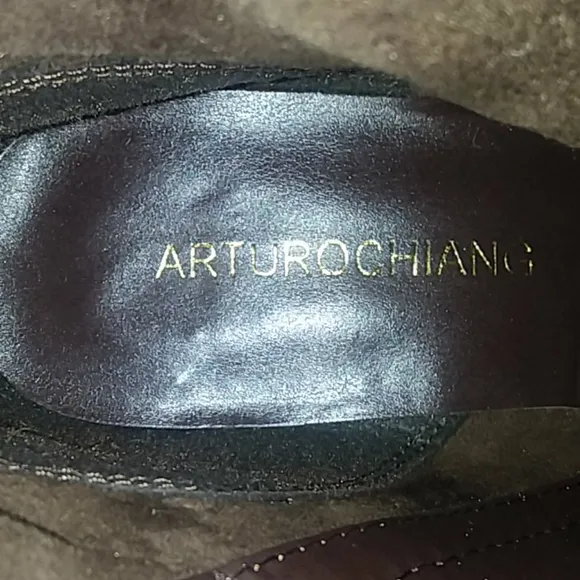 Arturo Chiang Violet Buckle &amp; Zipper Leather Boots