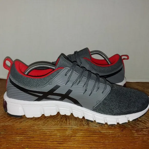 ASICS GEL QUANTUM 90 Mens Athletic Shoes GRAY w RED size 11.5/ 1021A054. Gently