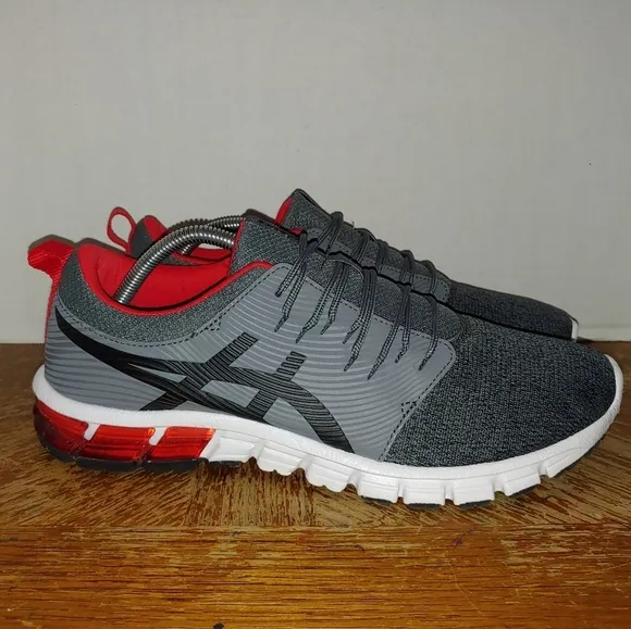 ASICS GEL QUANTUM 90 Mens Athletic Shoes GRAY w RED size 11.5/ 1021A054. Gently