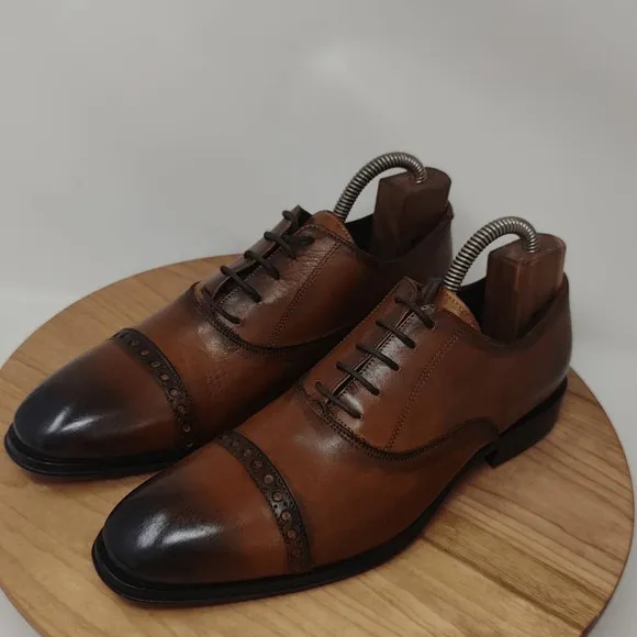 Atelier Dress Shoes Mens 6 Oxford Brown Lace Up Casual Dress Shoes Quiet Luxury