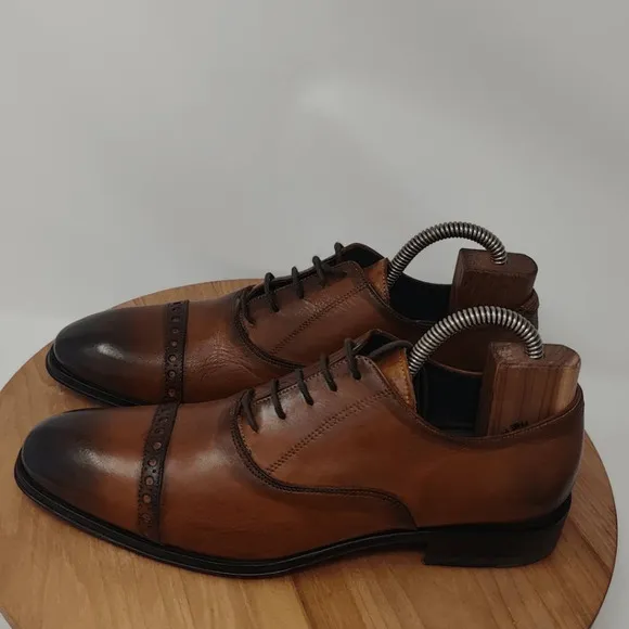 Atelier Dress Shoes Mens 6 Oxford Brown Lace Up Casual Dress Shoes Quiet Luxury