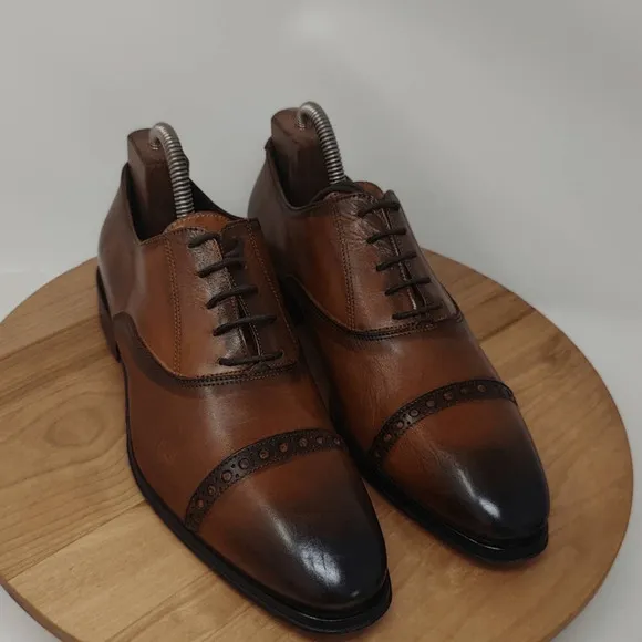 Atelier Dress Shoes Mens 6 Oxford Brown Lace Up Casual Dress Shoes Quiet Luxury