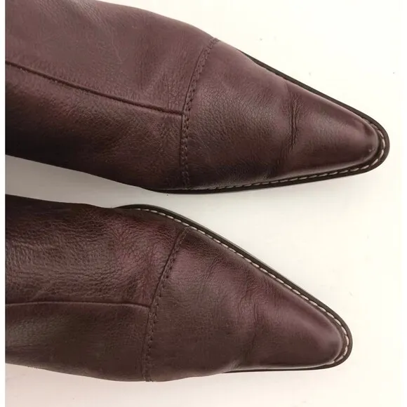 Authentic Paul Green Handmade Brown Leather Point Toe Chelsea Ankle Boot US 7.5
