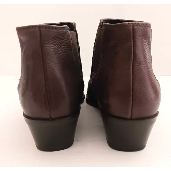 Authentic Paul Green Handmade Brown Leather Point Toe Chelsea Ankle Boot US 7.5