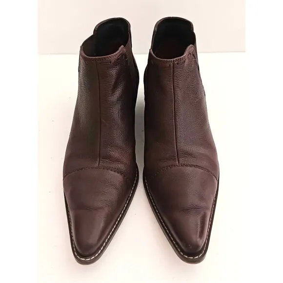 Authentic Paul Green Handmade Brown Leather Point Toe Chelsea Ankle Boot US 7.5