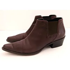 Authentic Paul Green Handmade Brown Leather Point Toe Chelsea Ankle Boot US 7.5