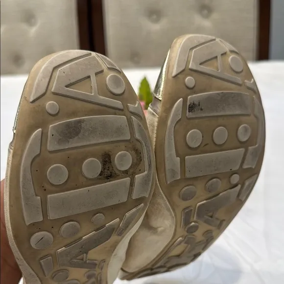 Authentic Prada Women's Light Gold and Cream Ballet Flats