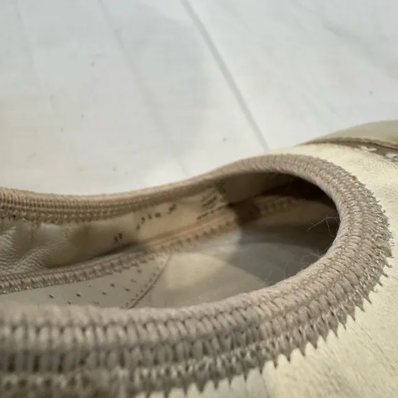 Authentic Prada Women's Light Gold and Cream Ballet Flats