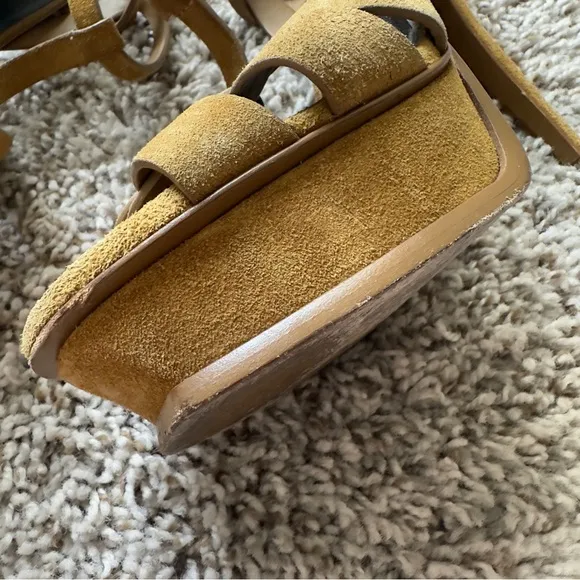 Authentic Saint Laurent Tribute Platform Suede Sandals