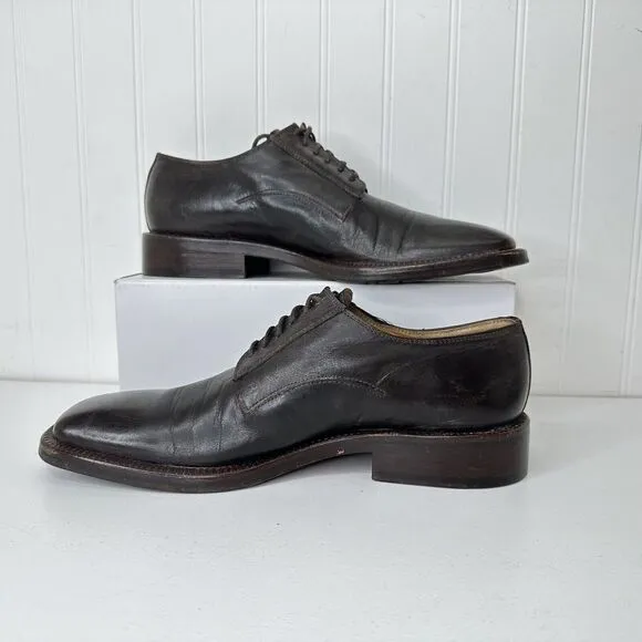 Avventura Men’s Brown Leather Dress Shoes Oxfords Made In Spain Size 41 (9-9.5)