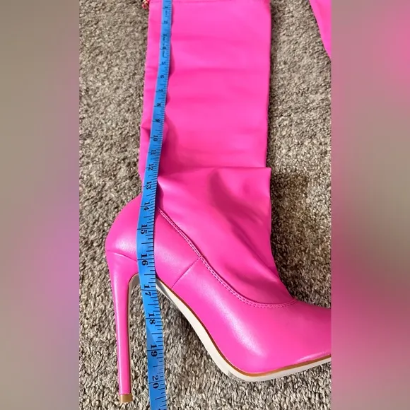 AZALEA WANG ‘CRENN PINK SLOUCH BOOTS