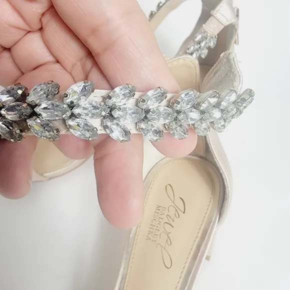 Badgley Mischka Jewell Bejeweled Bronwen Dress Wedding Prom Formal Shoes 7.5