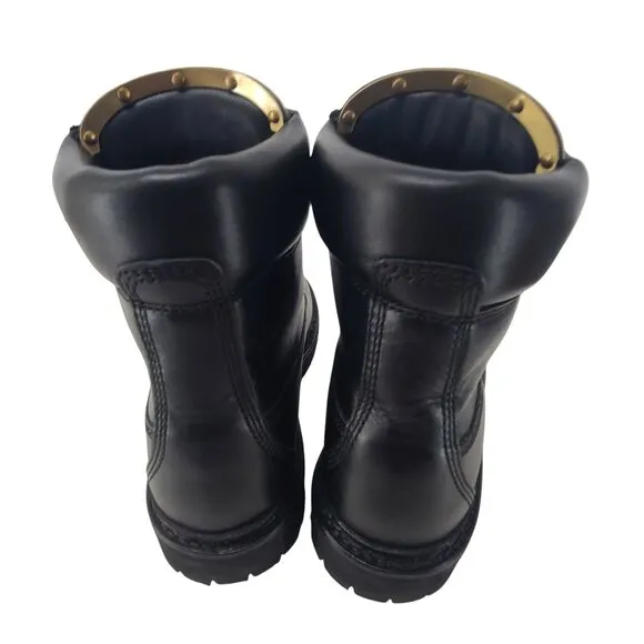 Balmain Combat Biker Logo Black Zipper Boots Shoes Black Gold 36