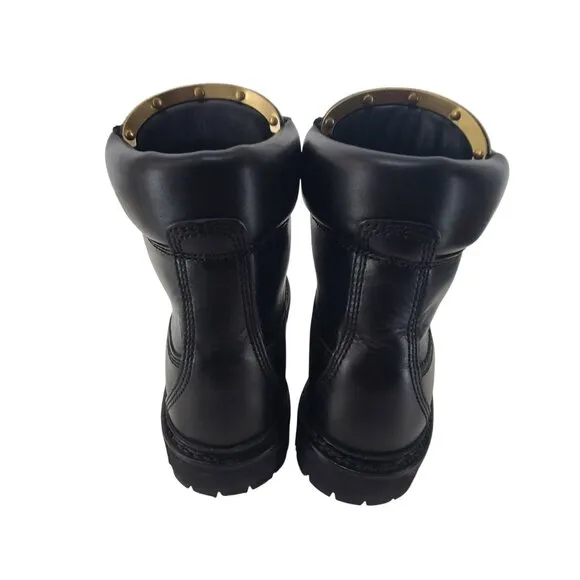 Balmain Combat Biker Logo Black Zipper Boots Shoes Black Gold 36