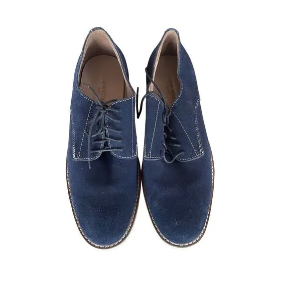 Banana Republic Mens Blue Lace Up Suede Oxford Dress Shoes Size 12