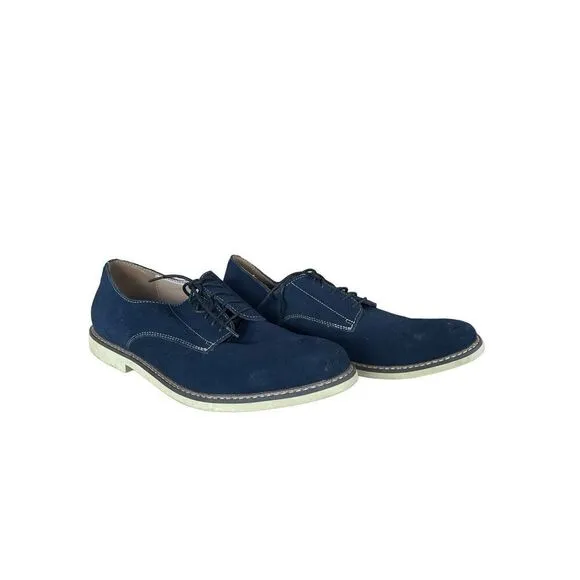 Banana Republic Mens Blue Lace Up Suede Oxford Dress Shoes Size 12