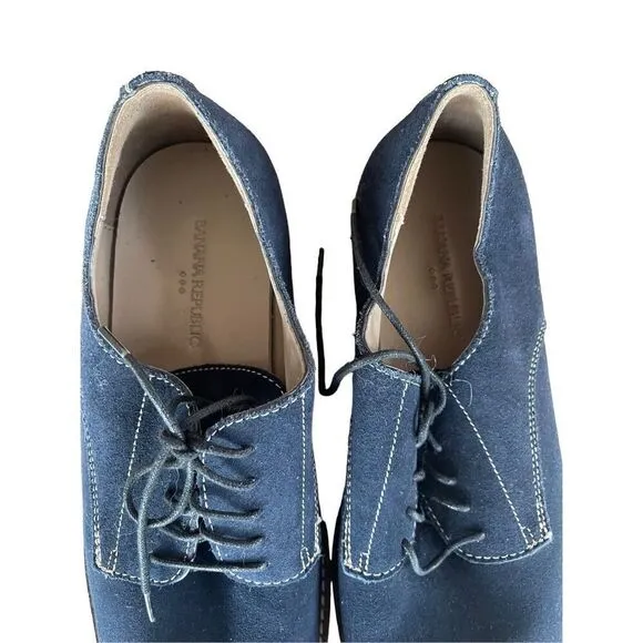 Banana Republic Mens Blue Lace Up Suede Oxford Dress Shoes Size 12