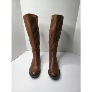 Baretraps Ornella Wide Calf Womens 11M Brown High Riding Boots Side Zip Buckle