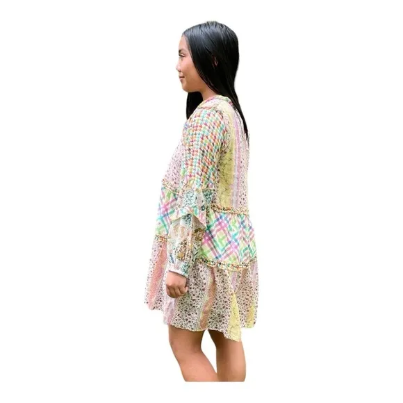Barok Paris Spring Fling Patchwork Mini Dress NWT