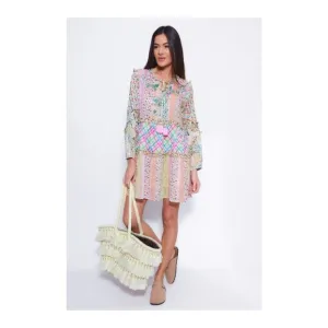 Barok Paris Spring Fling Patchwork Mini Dress NWT
