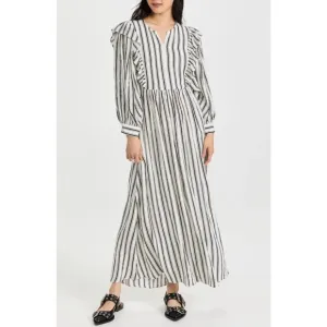 BAUM UND PEERDGARTEN Alona Dress in Black Stripe