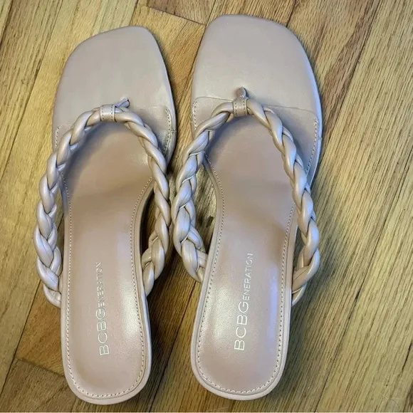 BCBGeneration Tulani Dress Sandal with Braided Detailing, Women Size 8.5