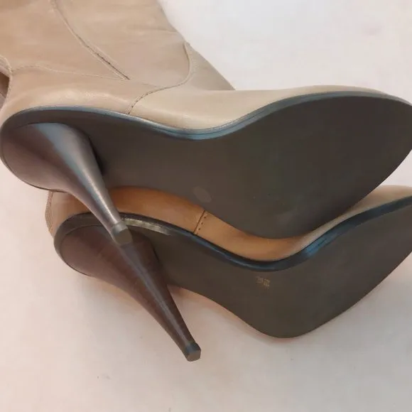 BCBGMaxazaria Over the knee Tan Leather High Heel Boots Retail $595