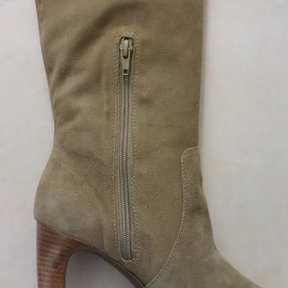 BCBGMAXAZARIA Tan Over-the-Knee High-Heel Suede Boots Retail $595
