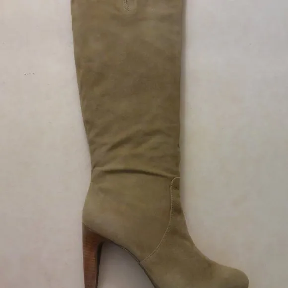 BCBGMAXAZARIA Tan Over-the-Knee High-Heel Suede Boots Retail $595